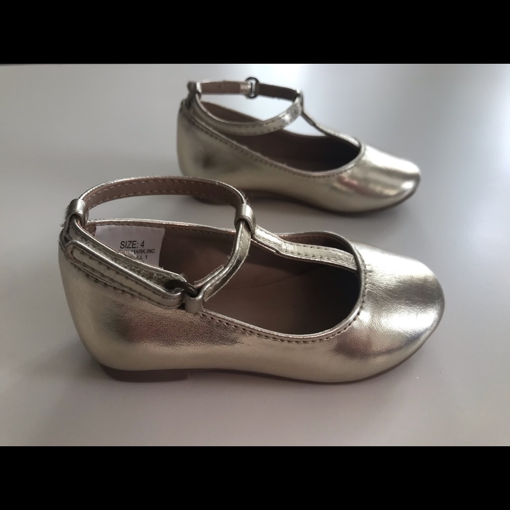 Toddler 4 gold T-strap sandles